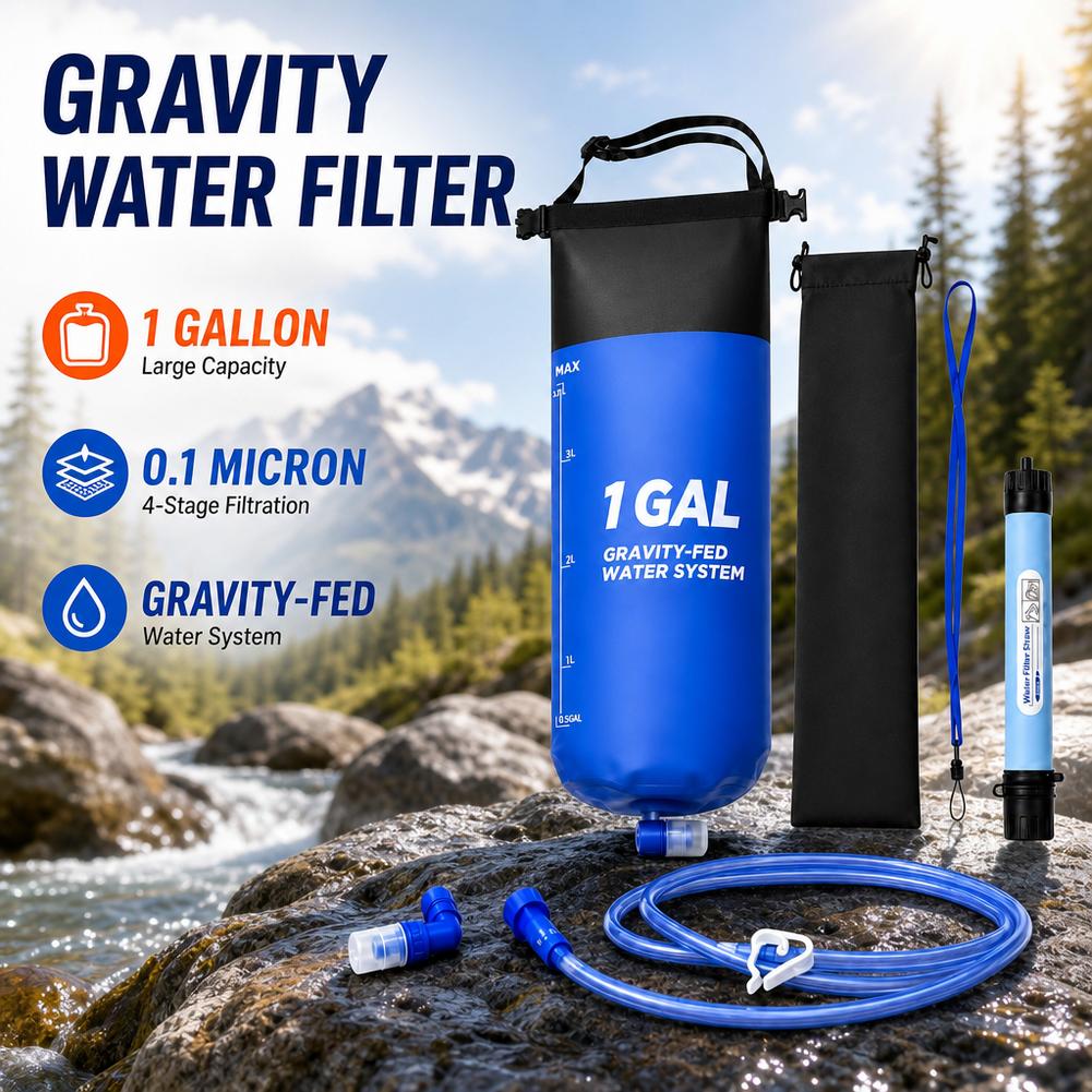 1 Gal Gravity Water Filter Bag - Outdoor Adventure Backpack ulasan dan harga