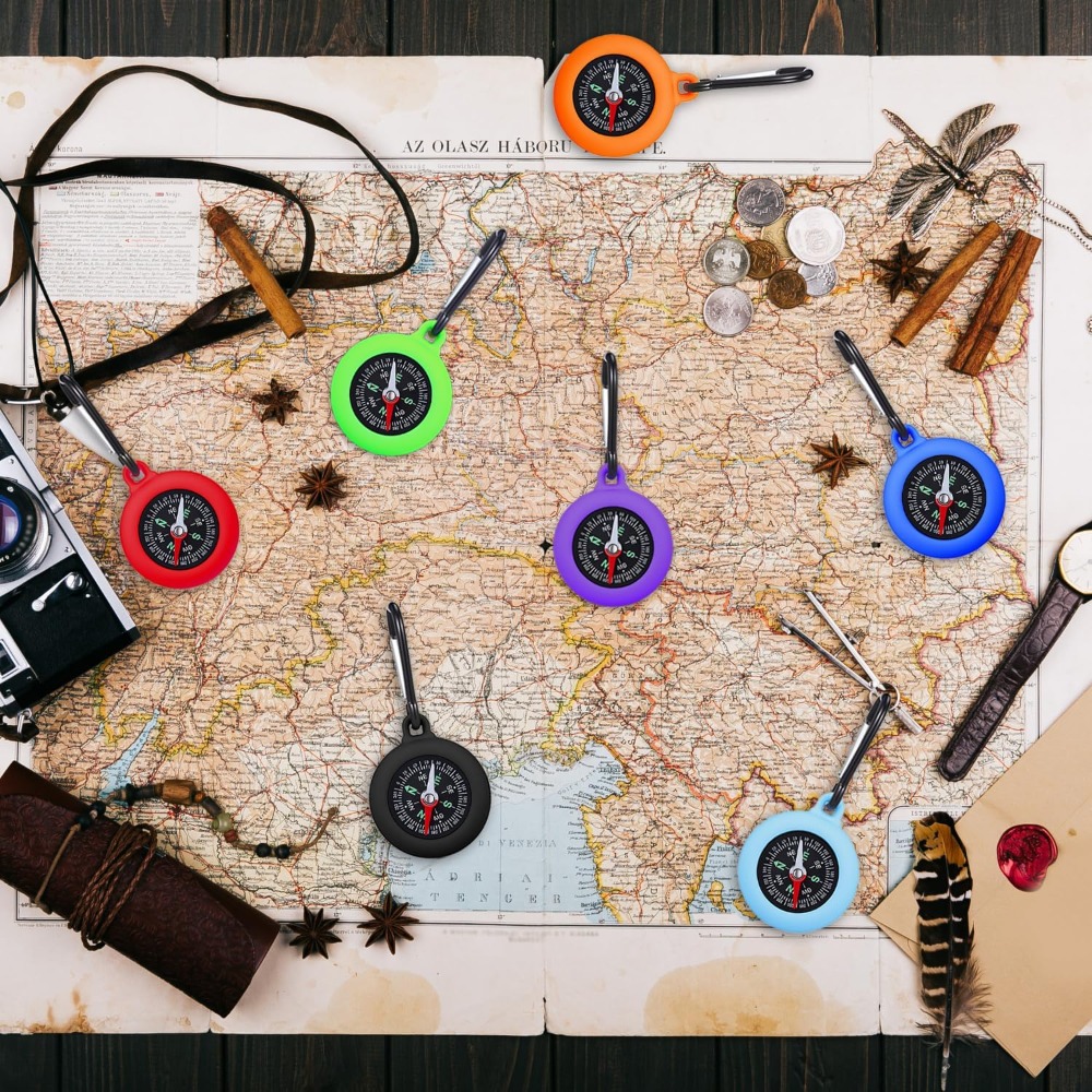 5-20 PCS Mini Compass Keychain - Outdoor Adventure Birthday Party ulasan dan harga