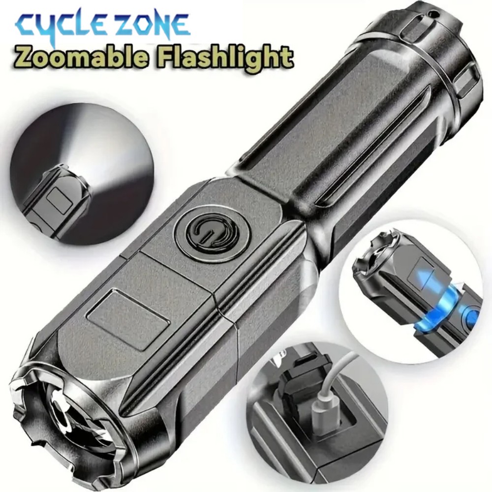 Portable LED Flashlight USB Re - Outdoor Adventure Zone ulasan dan harga